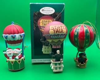 3 Piece Holiday Hot Air Balloon Ornaments