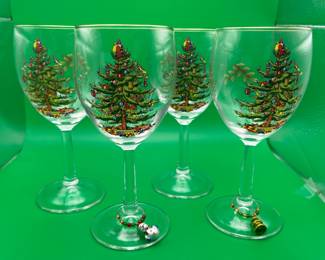  SPODE Christmas Tree Large Pitcher & 4 Glasses