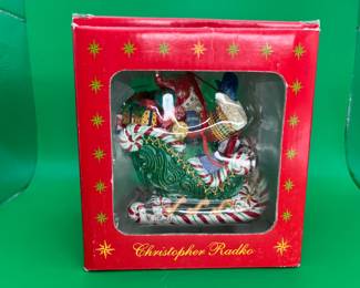 2 Christopher Radko "Santa's Candy Rid" Ornaments