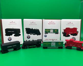 4 Hallmark Keepsake Lionel Train Series ornament's