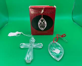 2 Waterford Crystal Christmas Tree Ornaments