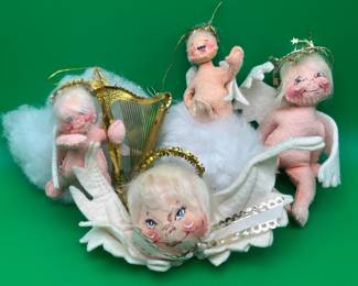 4 Annalee Angel Christmas Ornaments