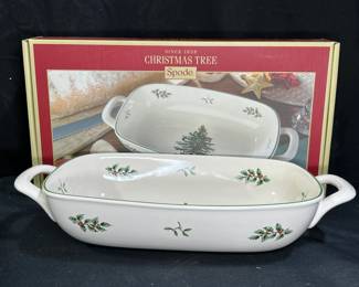 Spode Christmas Tree Bread Basket Serving Dish