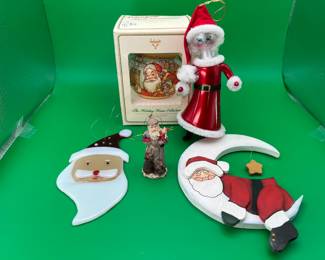 5 Santa Clause Christmas Tree Ornaments