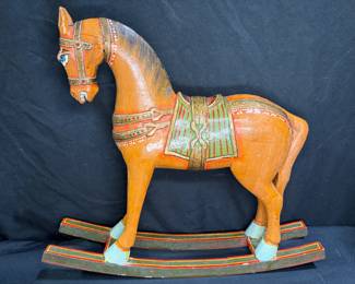  Rajasthani folk art wooden rocking horse