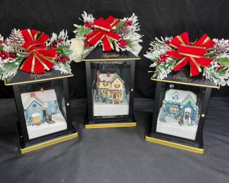 3 Thomas Kinkade Christmas Lantern's