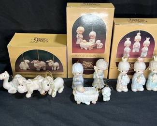 3 Sets Precious Moments Nativity & Animal Ornament