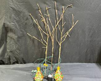 LED Twigs & Ceramic Christmas Tree
