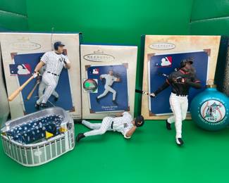  5 Piece Baseball Christmas Ornament Collection