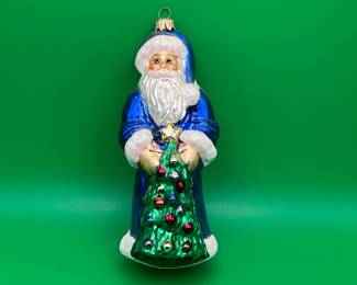 Christopher Radko Sapphire Santa Clause Ornament