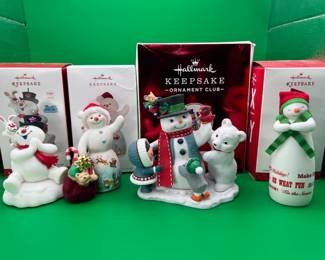 4 Hallmark Keepsake SNowman Ornaments