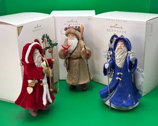 3 Keepsake Father Christmas Ornaments
