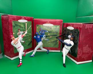 3 Keepsake Ballpark series Baseball Ornaments