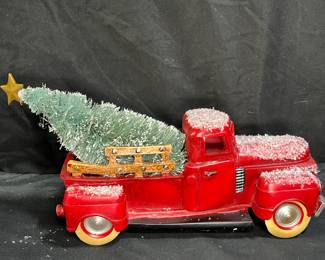 2 Tabletop Display Red Truck Christmas Decoration