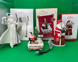 3 Hall Mark Keepsake Santa Clause Ornaments