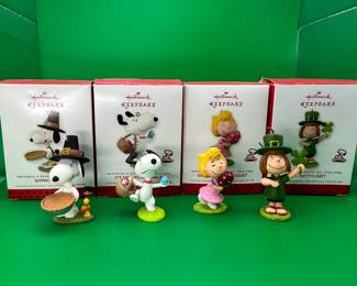  4 Peanuts Christmas Ornaments