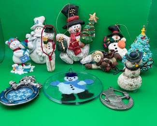  Holiday Snowman Ornament Lot