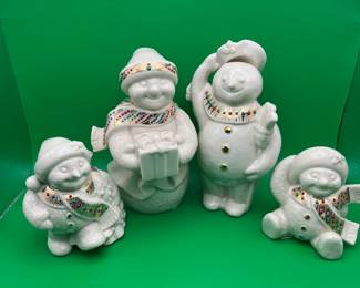 4 Lenox Jewels Collection Snowmen Discontinued