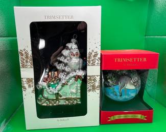 2 Trimsetter Dillard's Glass Ornaments