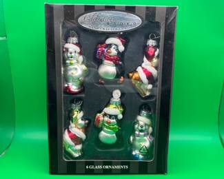 Celebration Radko 6 Glass Bear, Penguin & Deer