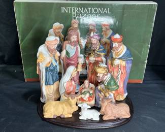 International Bazaar nativity set porcelain