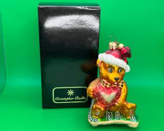 Christopher Radko "Bear Wishes" glass ornament