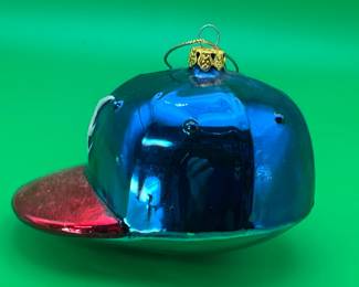 Atlanta Braves baseball cap blown-glass Ornament