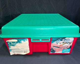 Red Plastic Christmas Ornament Storage Box