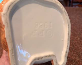 Fitz & Floyd Fox Hunt Ceramic Pitcher. Measures 10" H. Photo 2 of 3.
