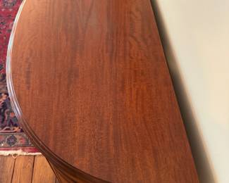 Flame Mahogany Federal Style Demilune Console. Measures 42" W x 18" D x 34" H. Photo 3 of 3.