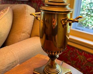 Brass Urn Table Lamp. Measures 36" H. Photo 1 of 2.
