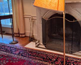 Brass Floor Lamp with Federal Motif. Measures 60" H. Photo 1 of 4.