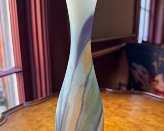 Rueven Glass Pastel Vase. Measures 10" H. Photo 1 of 3.