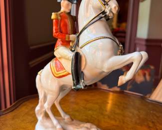 Wien Porcelain Equestrian Figurines. Each Measures 8" W x 9" H & 8" W x 12" H. Photo 7 of 8.
