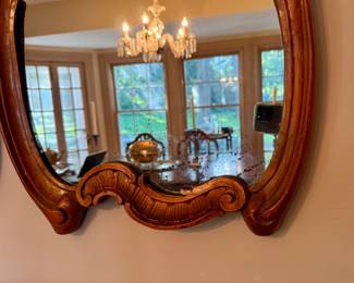 Three-Piece French Rococo Style Mirror Likely Lindenwood. Measures 62" W x 54" H As Pictured. Photo 3 of 5.