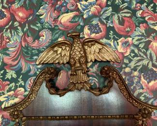 Federal-Style Parcel Gilt Mirror with Gilded Eagle. Measures 22" W x 50" H. Photo 2 of 4.