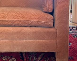 Modern Camel Colored Corduroy Upholstered Sofa - 2 Available. Each Measures 72" W x 35" D with 19" Seat Height. Photo 2 of 6.