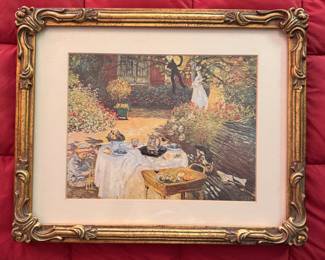 Framed Print of "The Lunchroom," by Claude Monet.