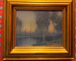 "The Woodland Pool" Painted Tile. Measures 14" x 12" Overall. Photo 1 of 2.