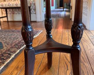 Mahogany Pie Crust Table with Scallop Edge. Measures 25" H x 22" D. Photo 3 of 5.