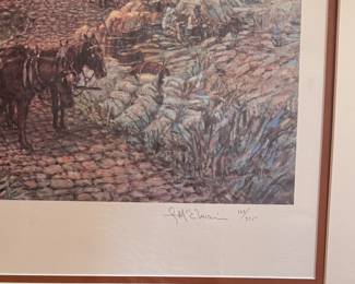 "The Queen City Public Landing 1874" Signed and Numbered Lithograph by Frank McElwain. Measures 41" W x 32" H Overall. Photo 3 of 3.
