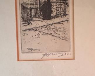 "The Mission Cross," Etching Signed by Edward Timothy Hurley (1896-1948). Photo 2 of 3.