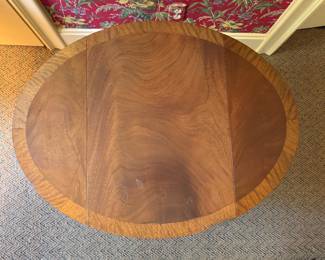 Flame Mahogany Pembroke Side Table. Measures 17" W x 24" D x 24" H with 2 8" Drop Leaves. Photo 3 of 4.