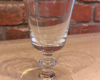 Set of 8 Wine Glasses In Style of Val Saint Lambert "State Plain Pattern." Photo 2 of 2.