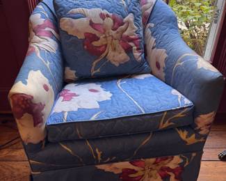 Pair of Quilted Swivel Club Chairs on Casters. Each Measures 24" W x 26" D with 18" Seat Height. Photo 1 of 2.