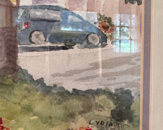 Untitled Glendale Watercolor by Glendale, Ohio Artist Lydia Hines Rittinger (1933 - 2023). Measures 22" W x 18" H Overall. Photo 2 of 3.