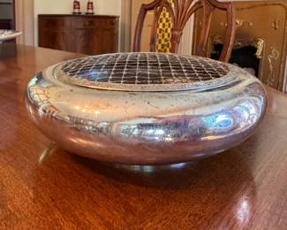 Silver Plate "Frog" Planter. Measures 8" H. Photo 1 of 2.