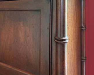 Faux Bamboo Two Door Cabinet. Measures 32" W x 12" D x 30" H. Photo 3 of 4.