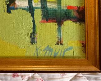 Autumn at Heatherington Farm, Signed by Artist K. Muir. Measures 26" x 17" H Overall. Photo 2 of 2.