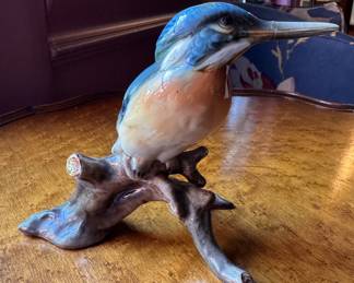 Porcelain Kingfisher Figurine. Repaired. Photo 2 of 3.